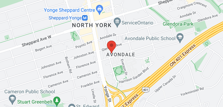 map of #101 -28 AVONDALE AVE